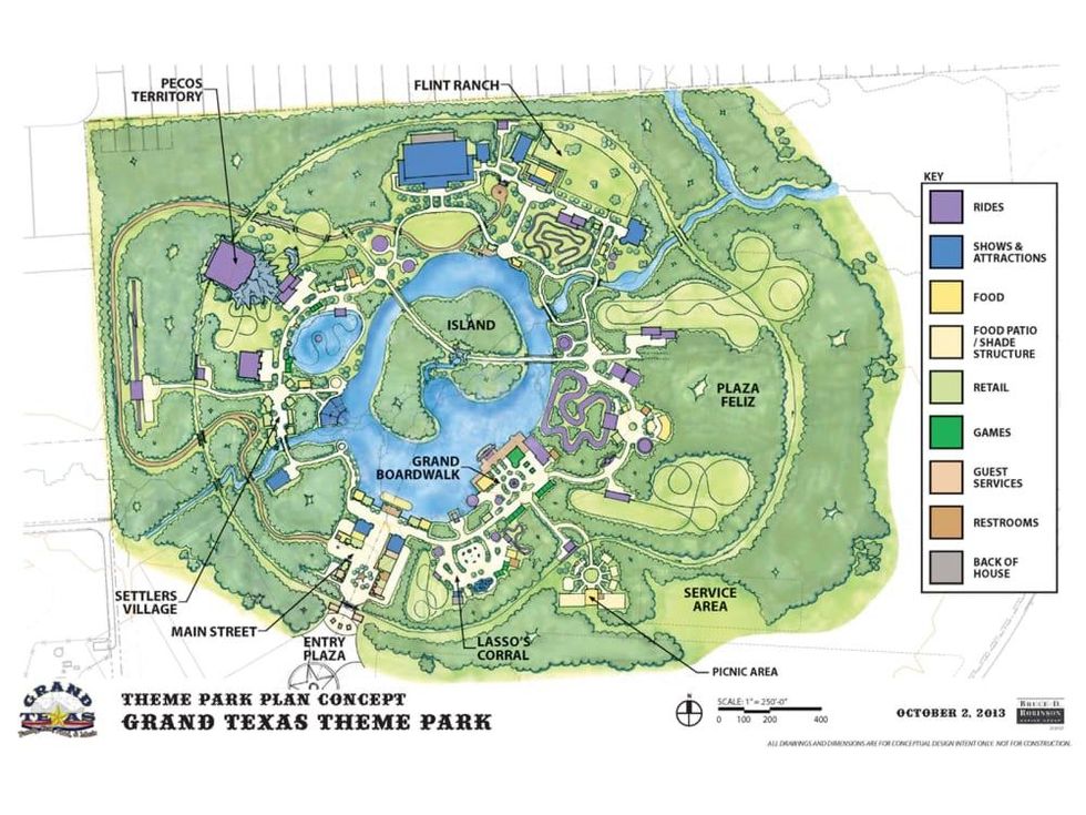 Grand Texas theme park plan concept