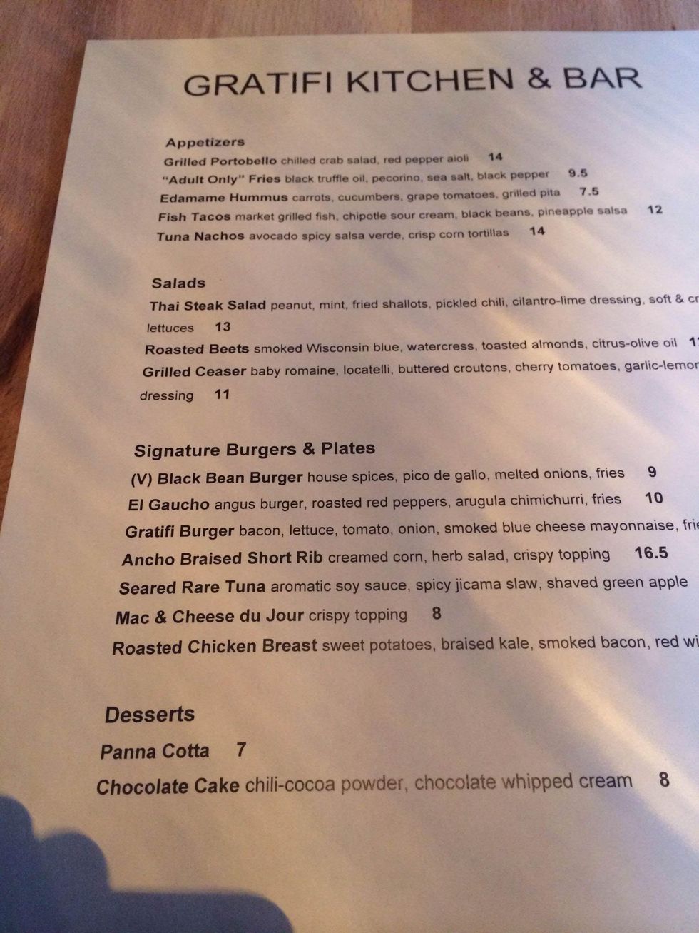 Gratifi Restaurant Impossible New Menu