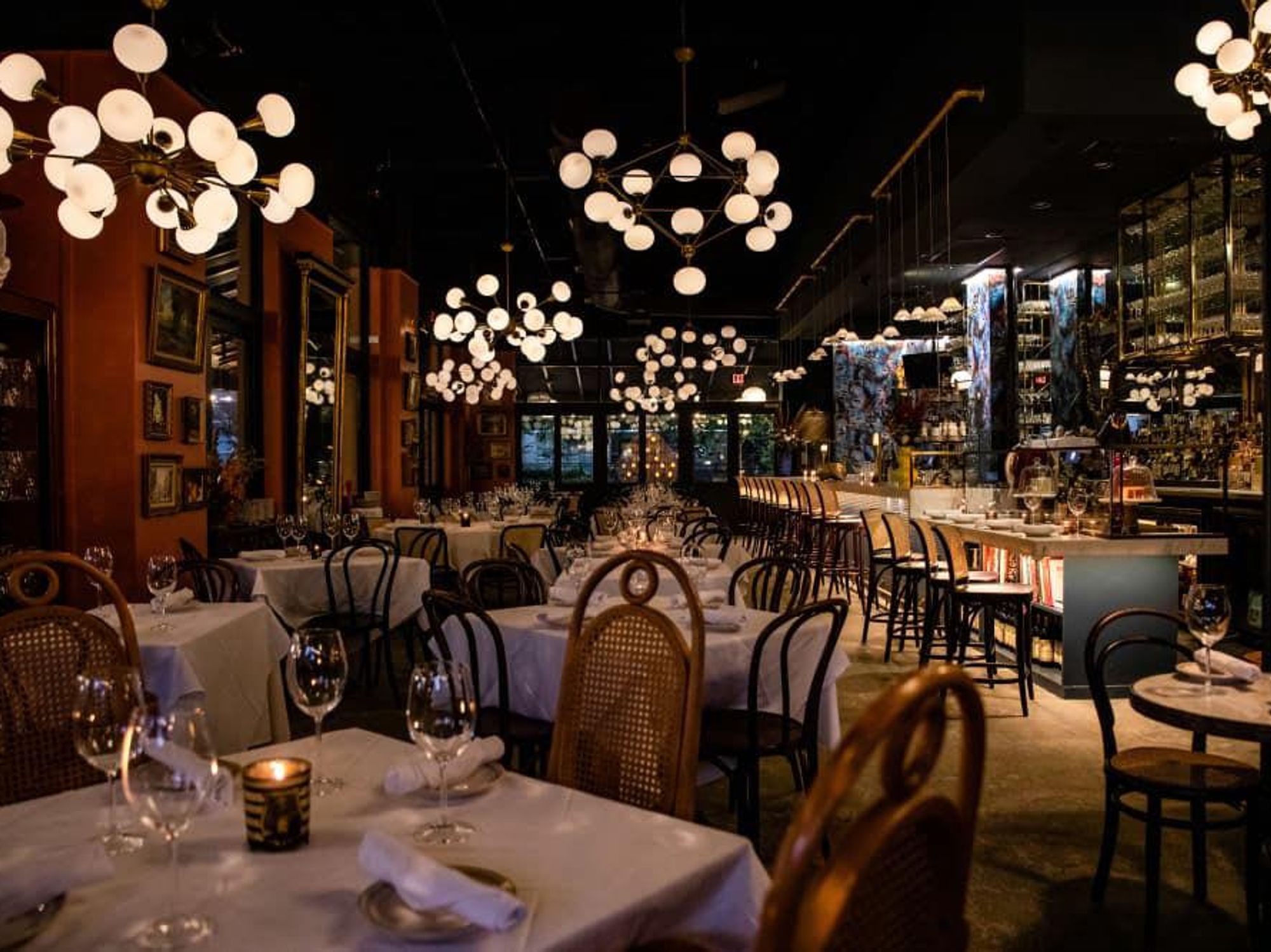 Gratify offers a dramatic setting for dining.