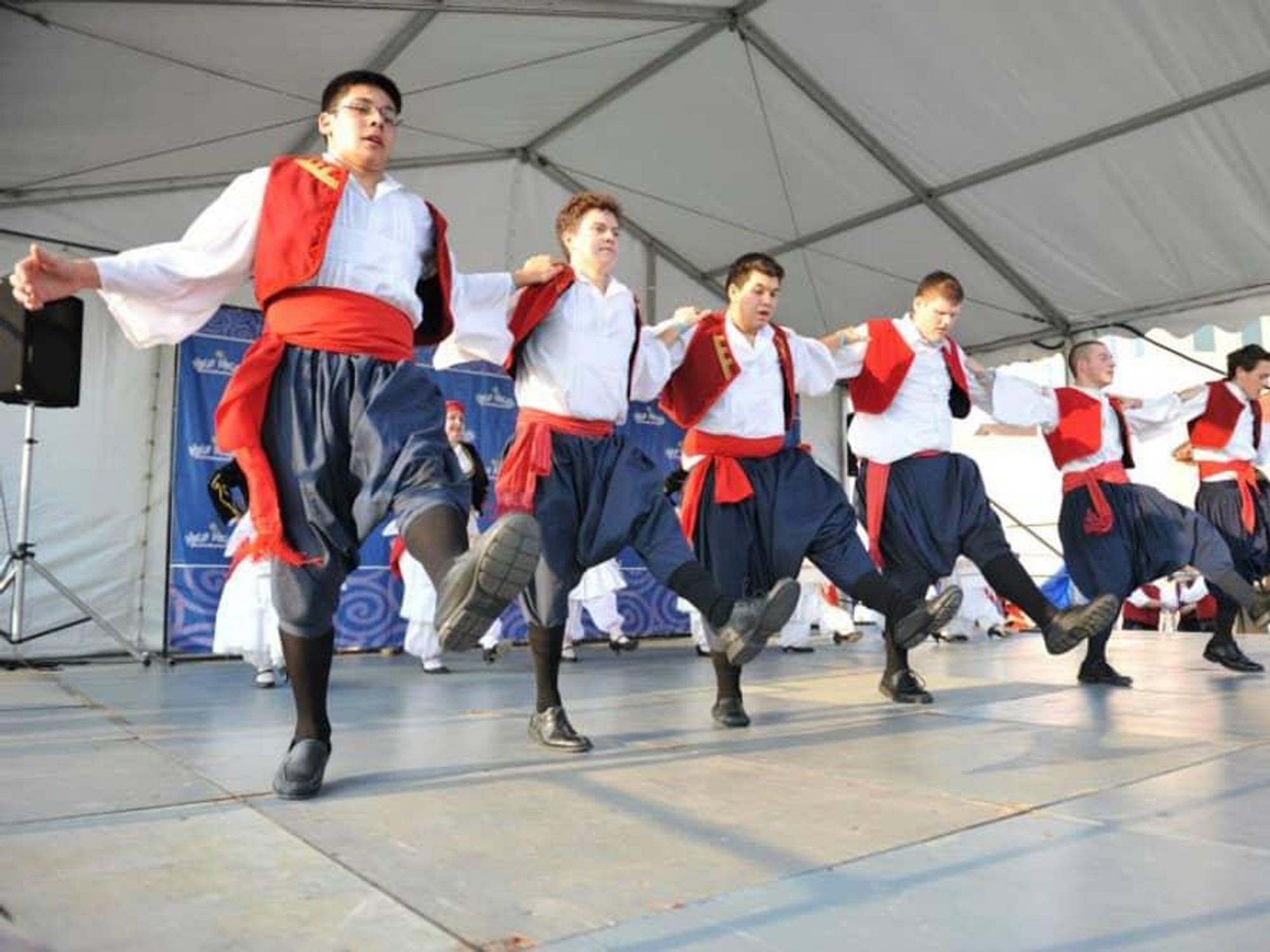 Greek Festival, dancing men in traditional dress