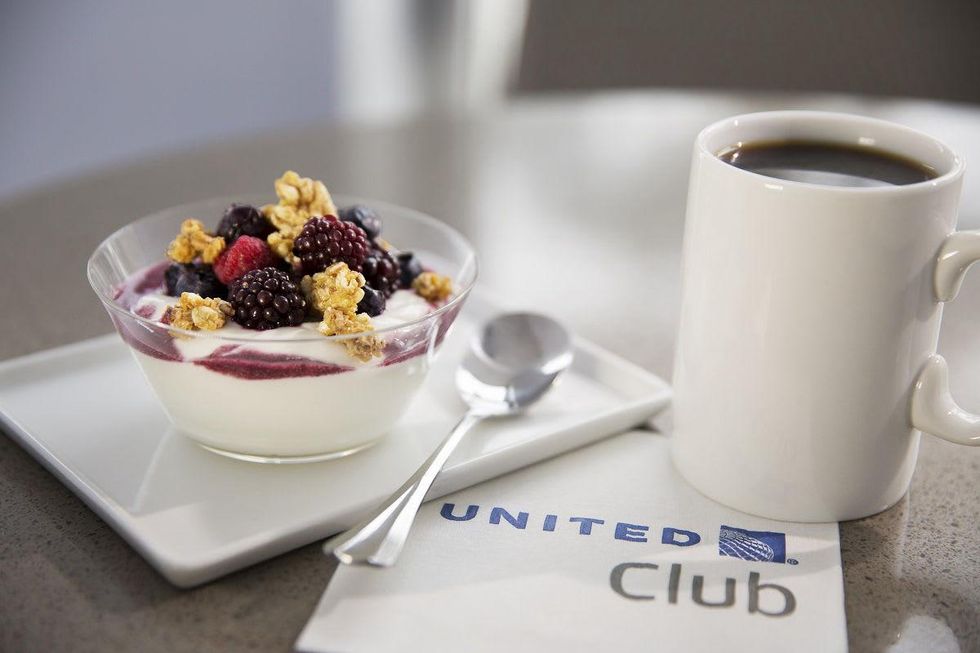 Greek yogurt and fruit among the new food offerings at United Club