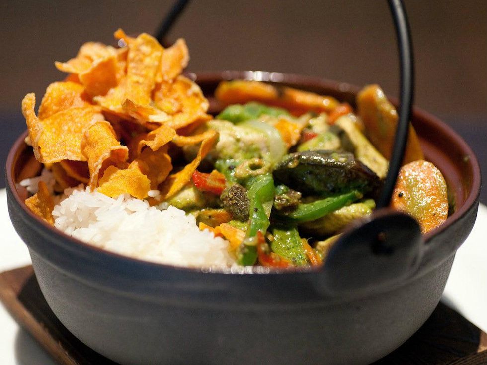 Green curry at Malai Kitchen restaurant in Dallas