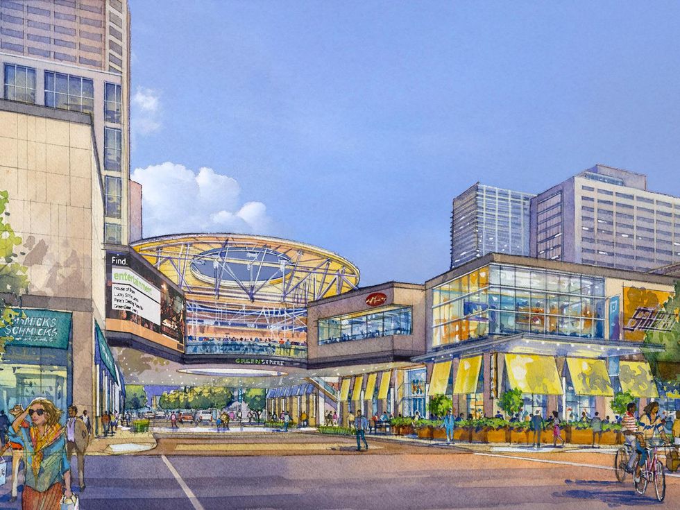 GreenStreet, Houston Pavilions, April 2013, Rendering 3 Dallas and Fannin