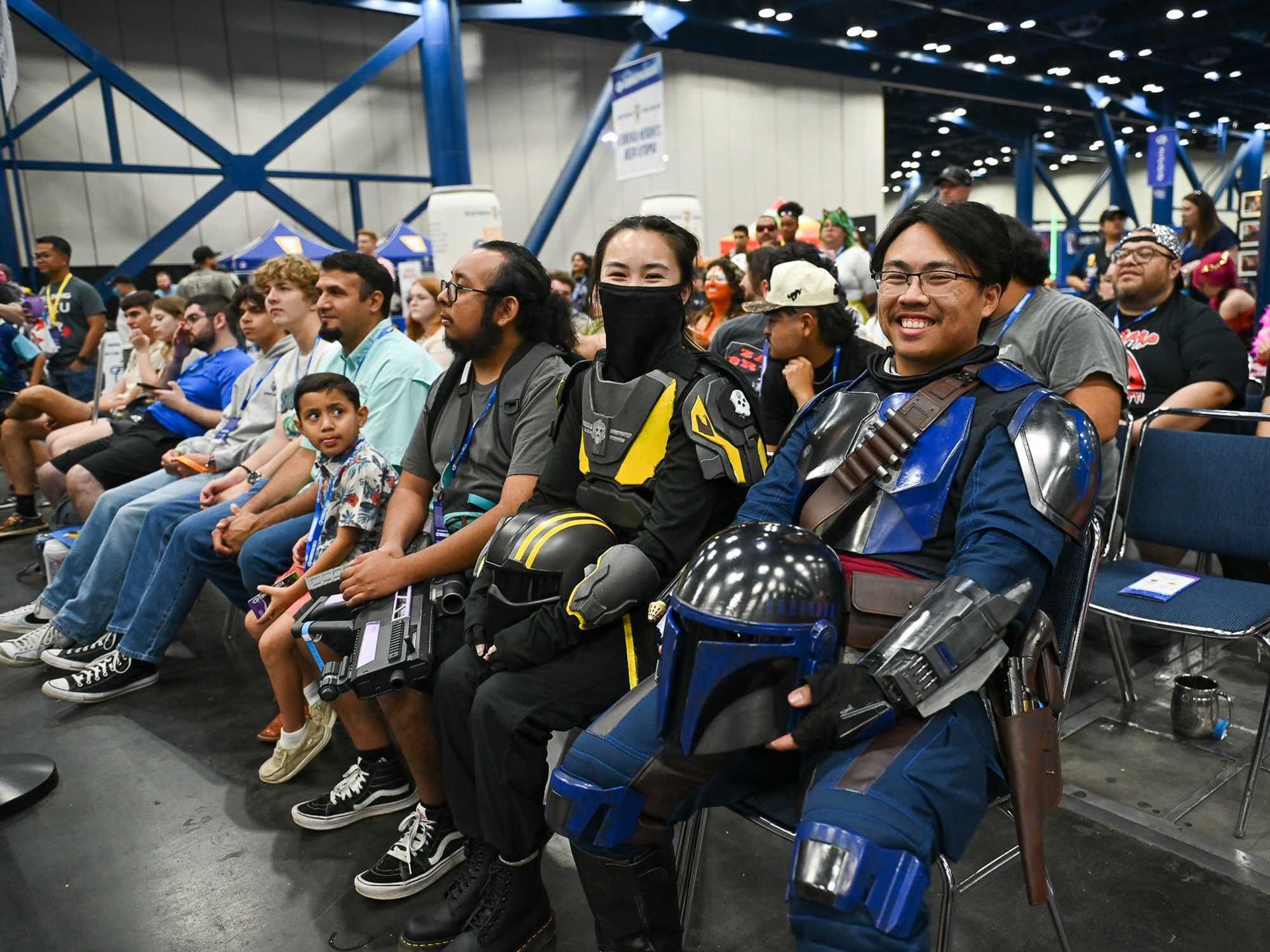 Guests gather for a panel at Comicpalooza