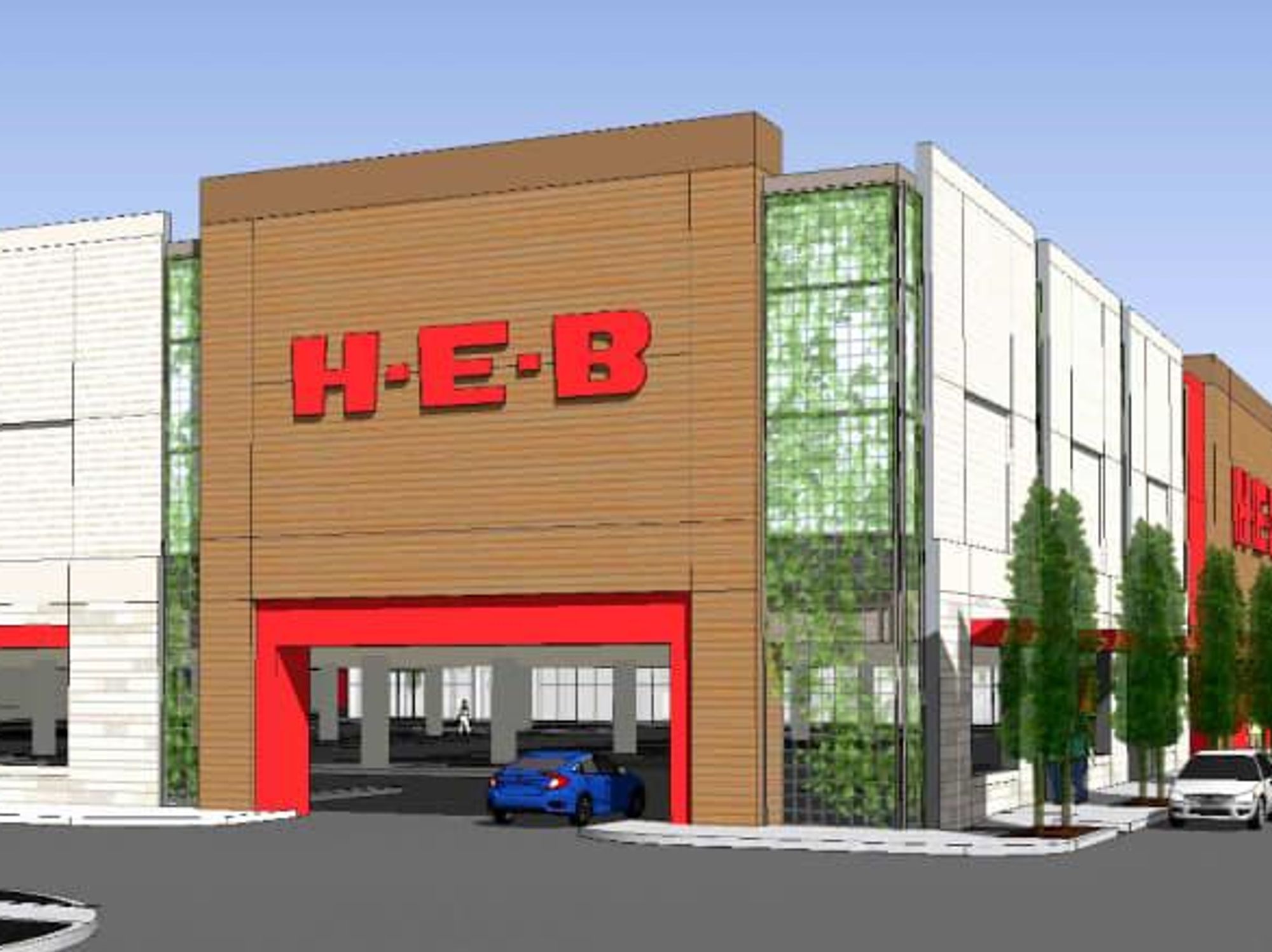 H-E-B rendering Bellaire multi-level two-story