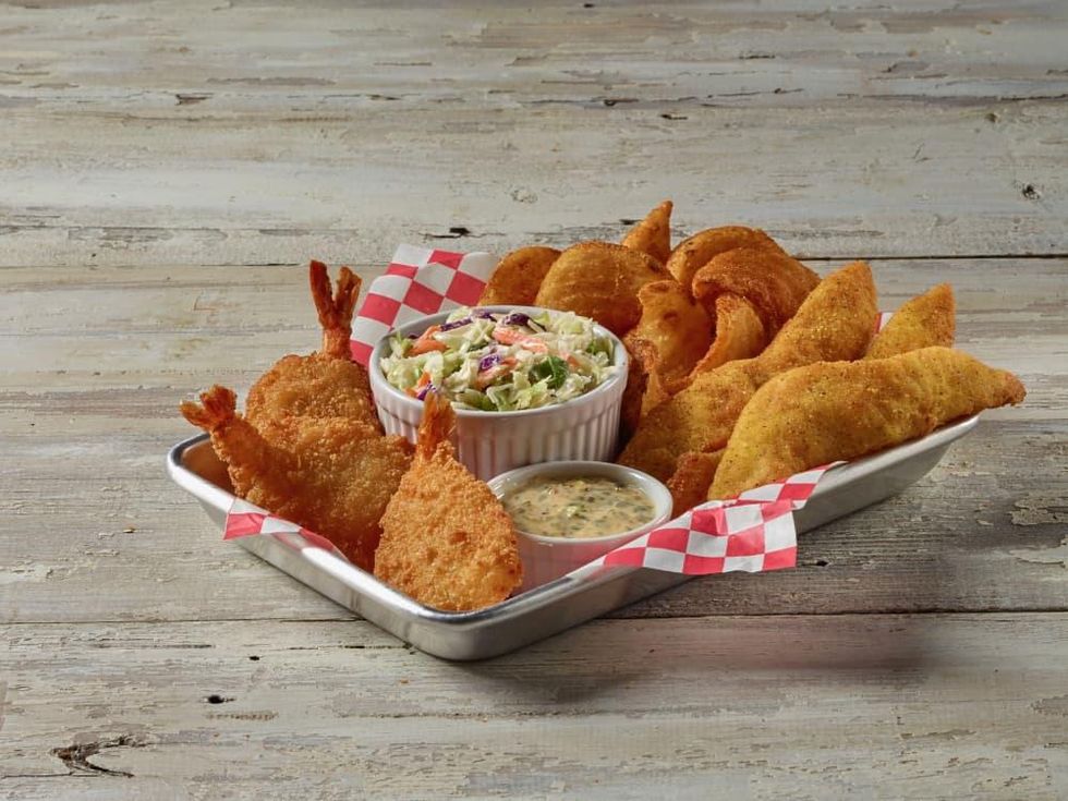 H-E-B True Texas Boil House fried seafood combo basket