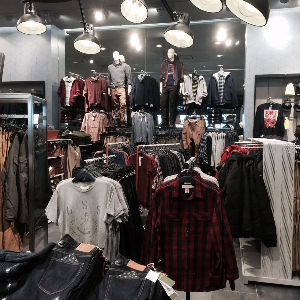 H&M interior menswear at Galleria