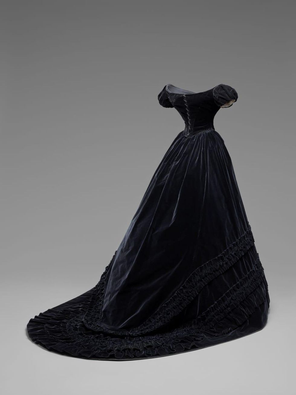 Habsburg Splendor Black Velvet Dress
