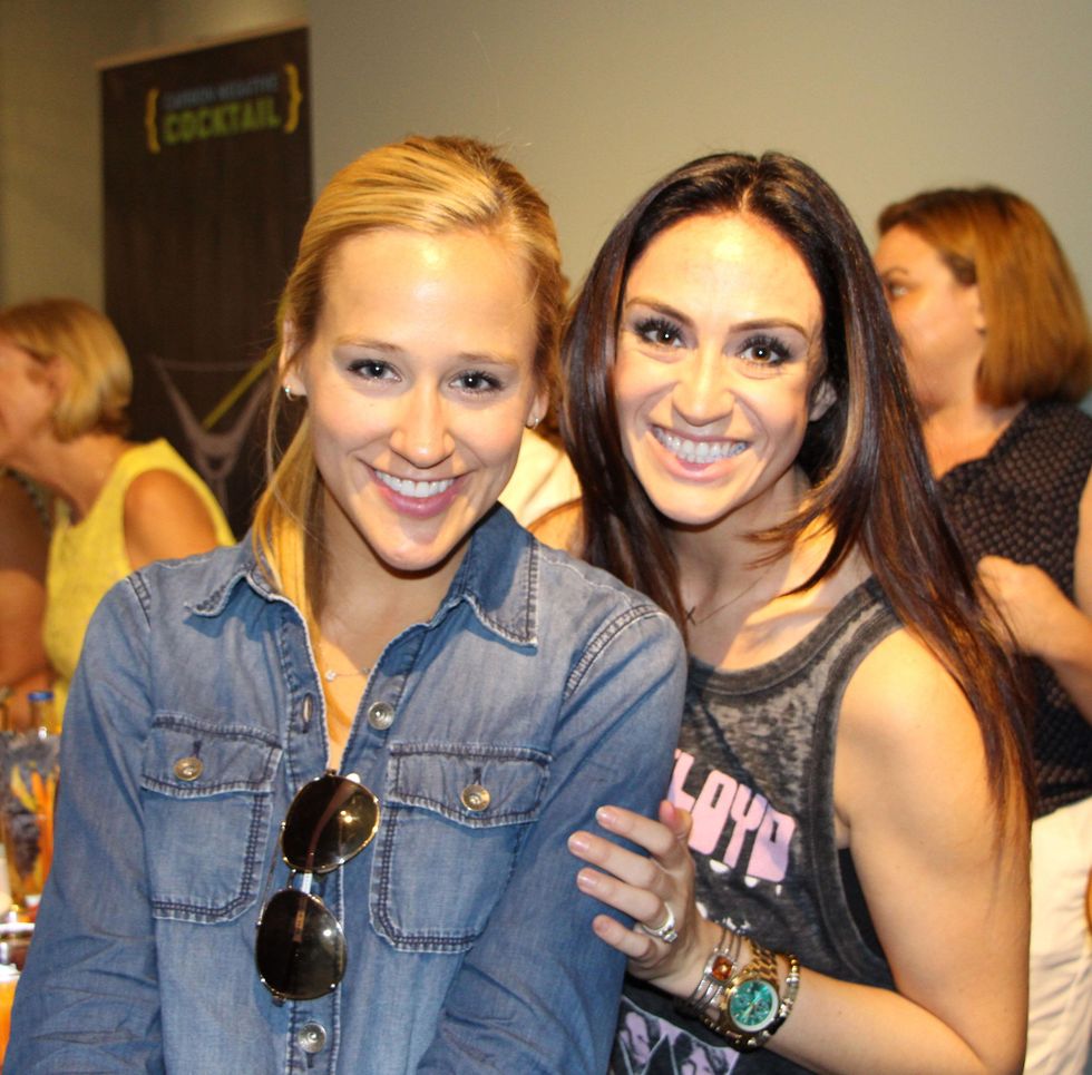 Haley Urquhart, left, and Brittany Williams at the Define Body & Mind cocktail party July 2014