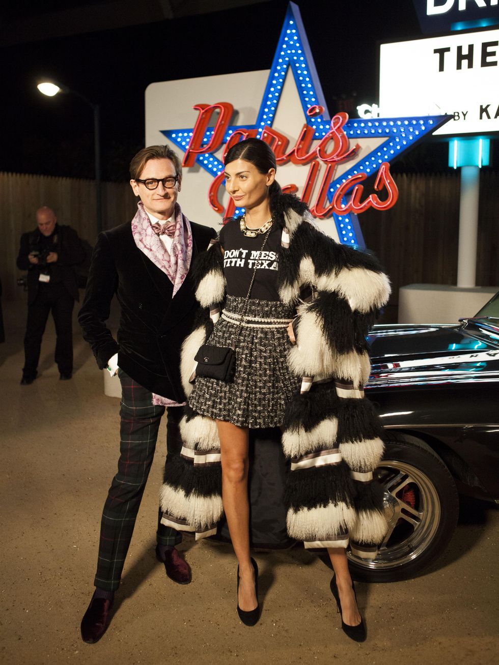 Hamish Bowles, Giovanna Battaglia at Chanel Metiers d'Art in Dallas