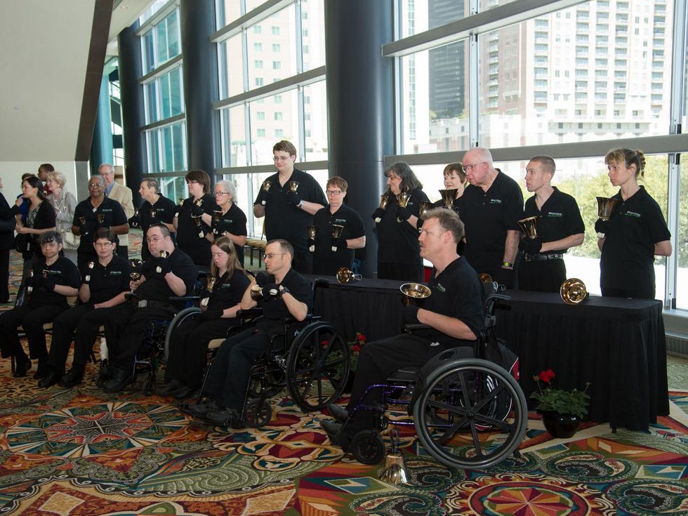 Handbell Choir at the Brookwood luncheon April 2014