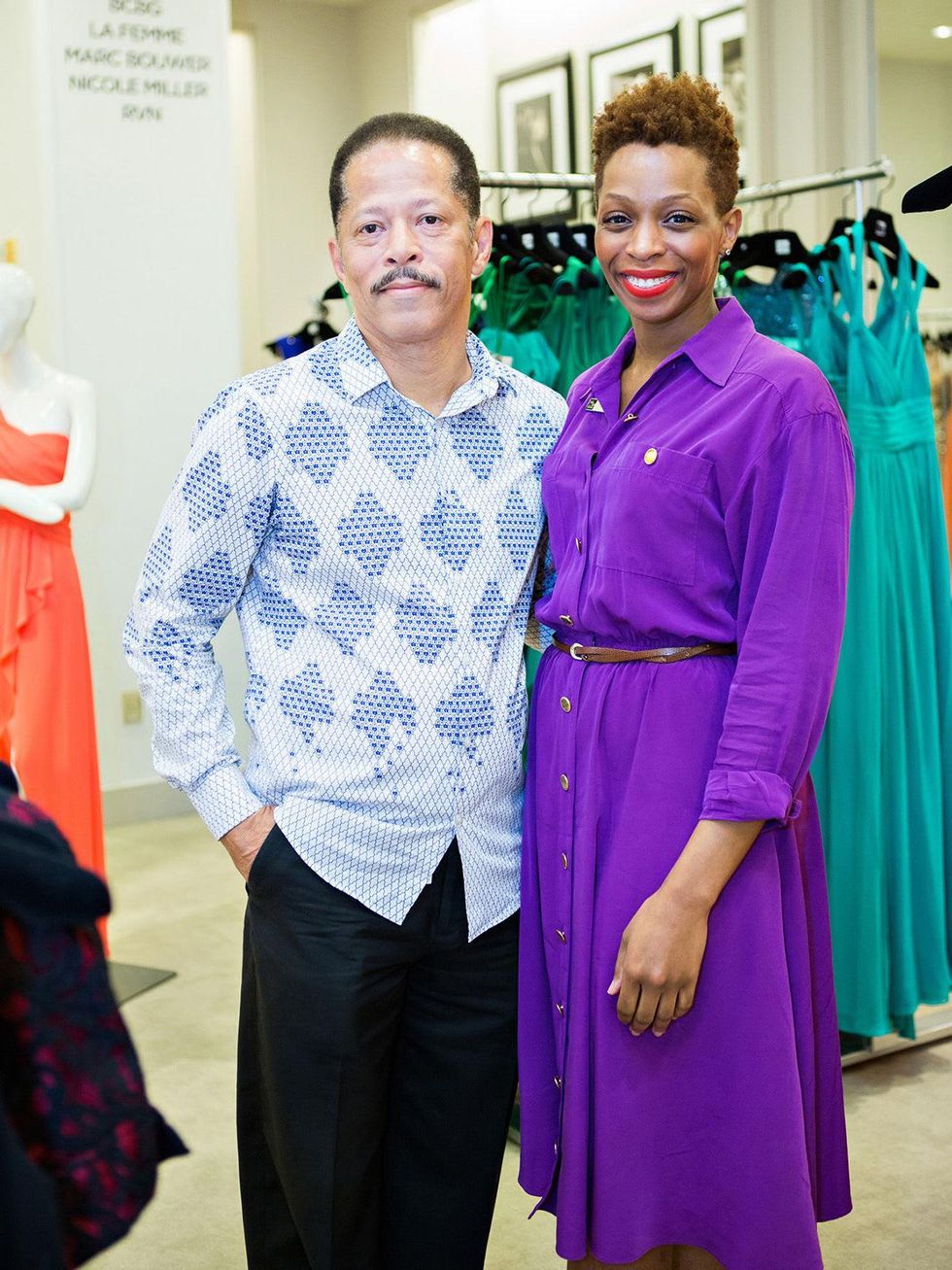 Harold Johnson and Tijuana Harvey at the Houston Symphony Retrospective Exhibit event March 2014