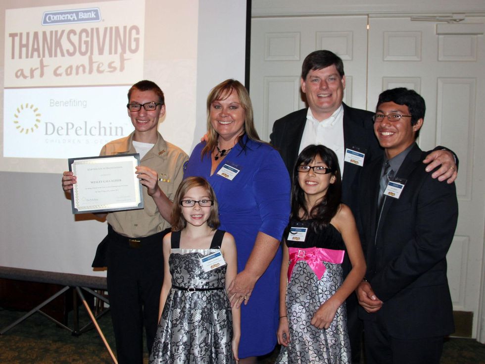 Harry and Ann Marie Gallagher, Wesley finalist in 15-18 category and siblings Angelina, Samantha and Jose