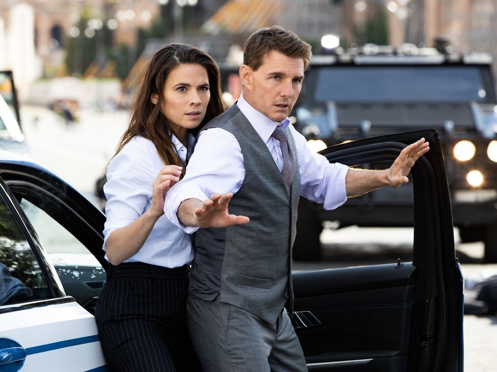 Hayley Atwell and Tom Cruise in Mission: Impossible - Dead Reckoning Part One