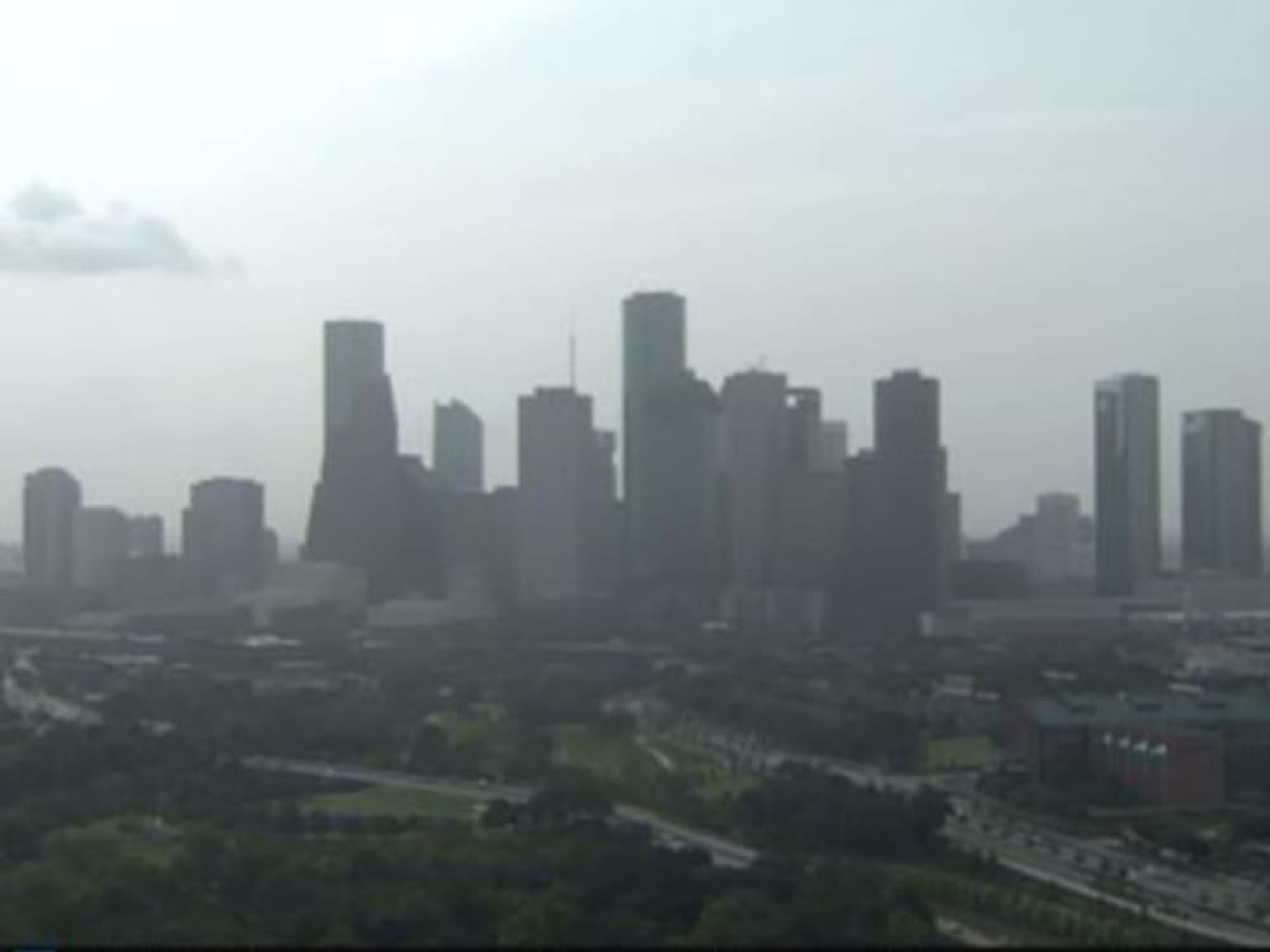 hazy day in Houston due to windstorm from Africa
