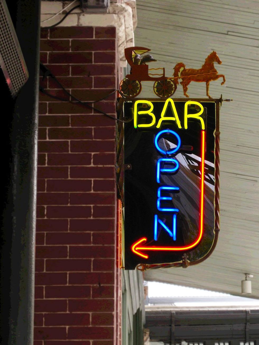 Hearsay Gastro Lounge bar open neon sign