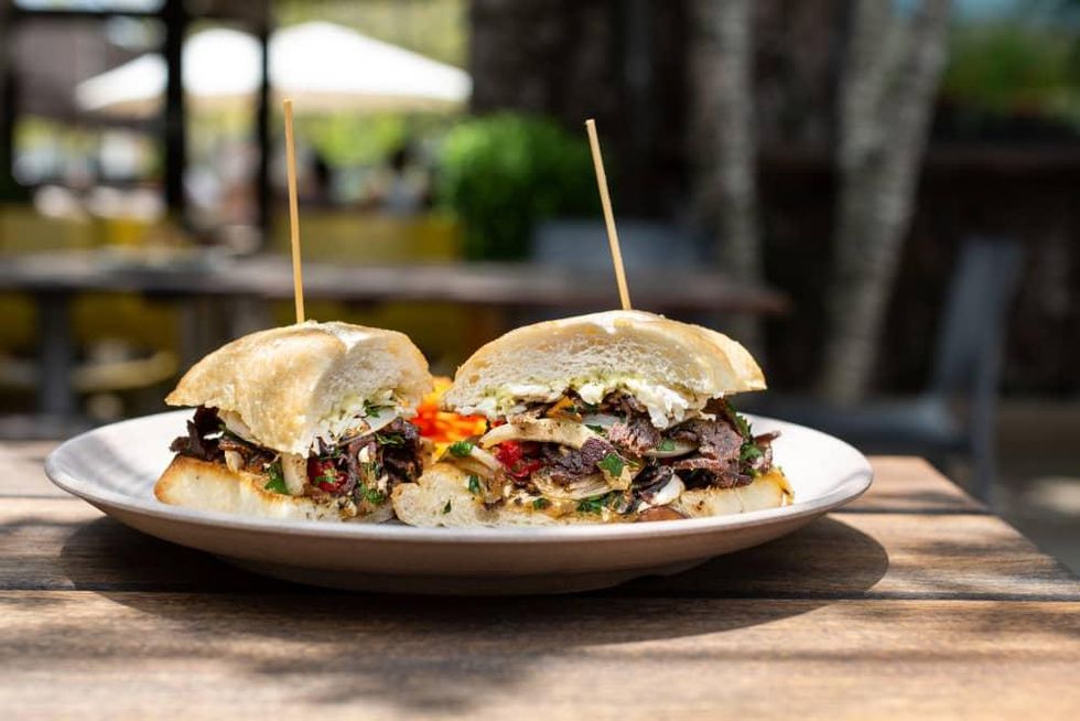 Heartbeet Philly Cheesesteak sandwich