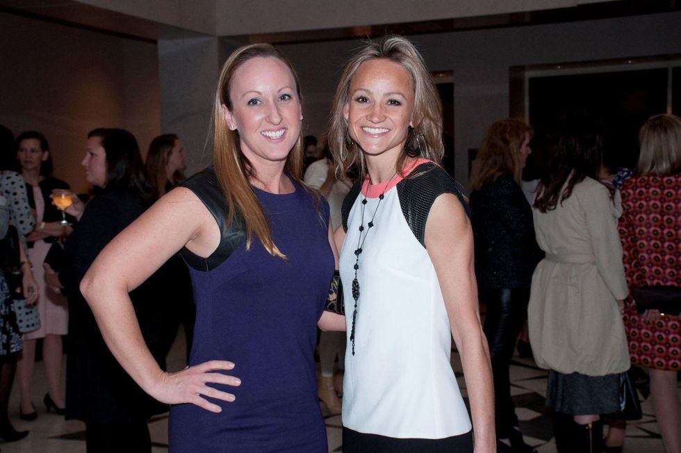 Heather Sheffield, left, and Amanda Weber at the Spring Branch Education Foundation luncheon November 2014