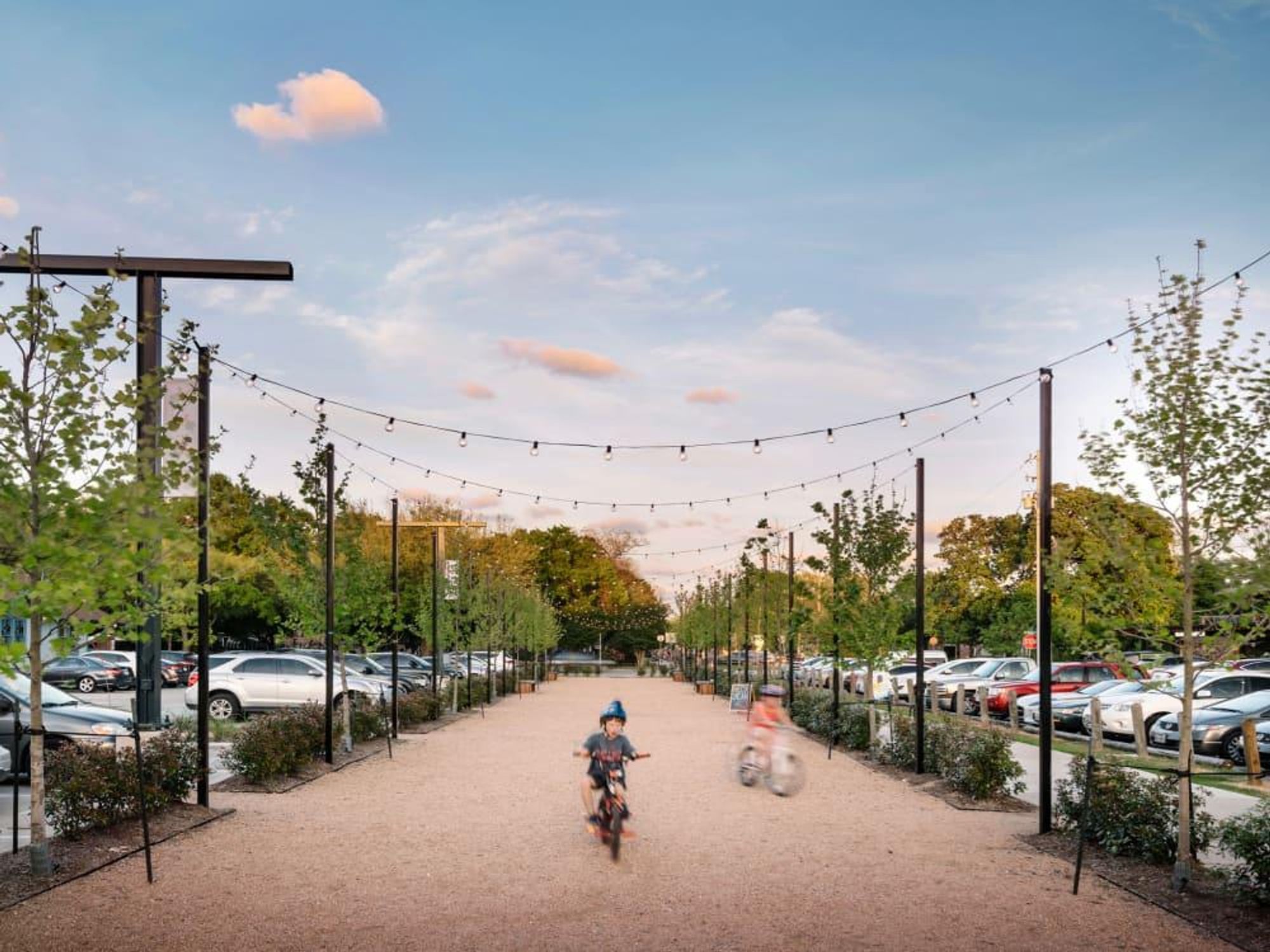 Heights Mercantile gravel pathway