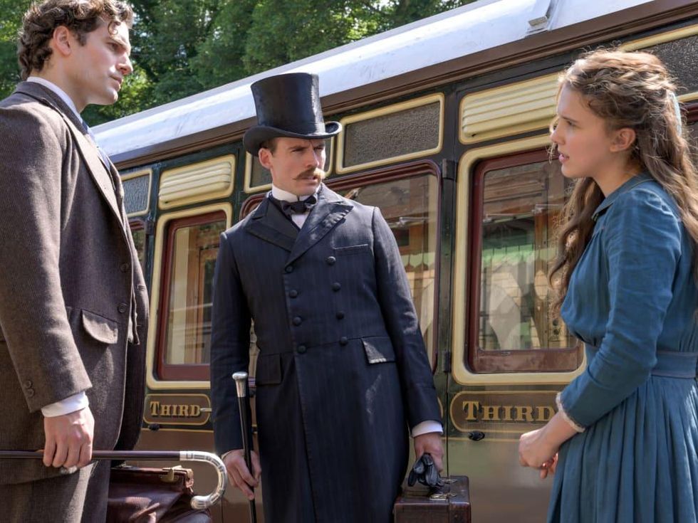 Henry Cavill, Sam Claflin, and Millie Bobby Brown in Enola Holmes