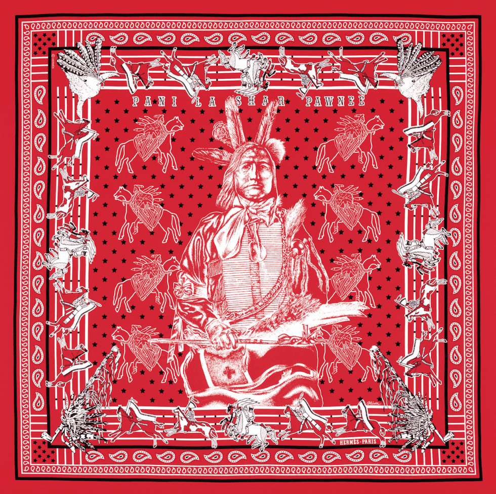 Hermes bandana designed by Kermit Oliver