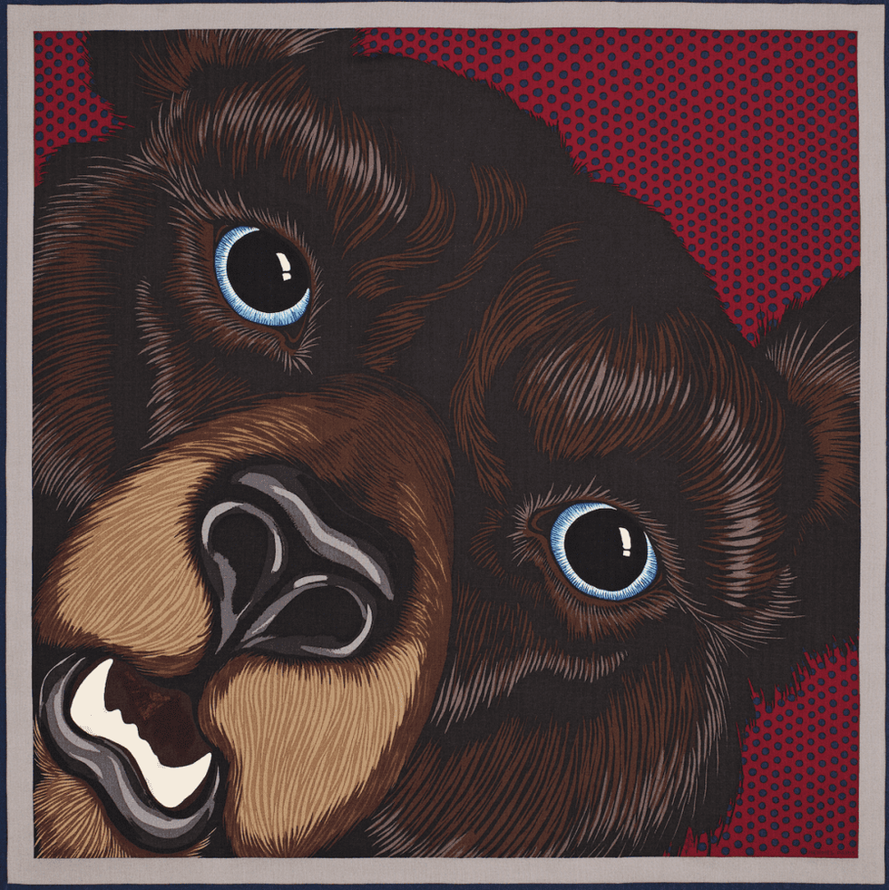Hermes bear scarf