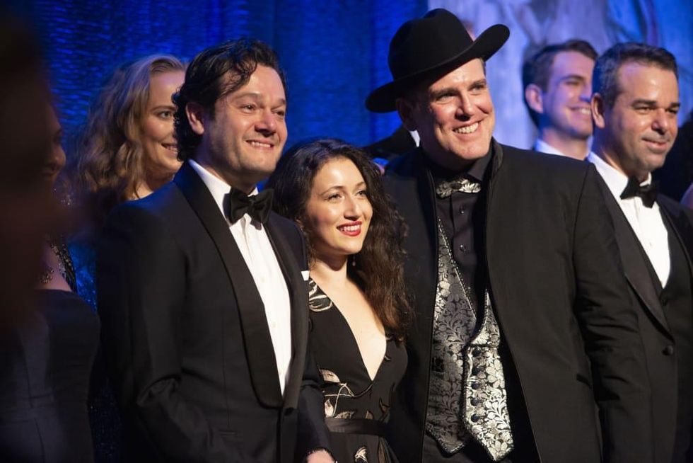 HGO Opening Night Rigoletto 2019 Arturo Chacon-Cruz (Duke of Mantua), Mane Galoyan (Gilder), Michael Mayes (Rigoletto)