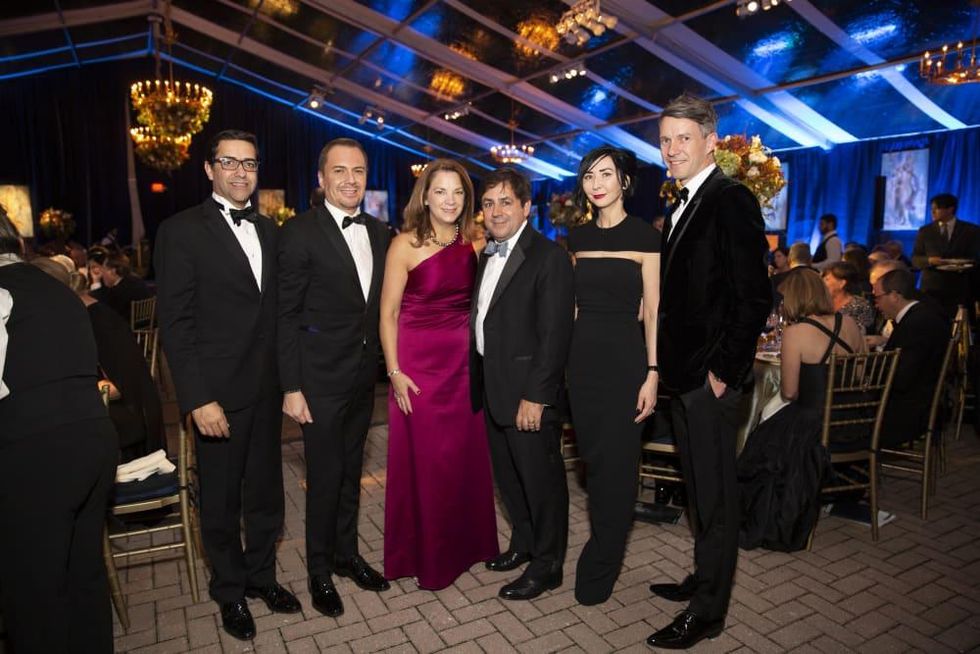 HGO Opening Night Rigoletto 2019 Marcelo Saenz, Adrian Duen\u0303as, Gretchen and Jay Watkins, Carrie and Sverre Brandsberg-Dahl