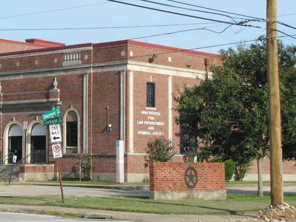 High School for Law Enforcement and Criminal Justice street corner