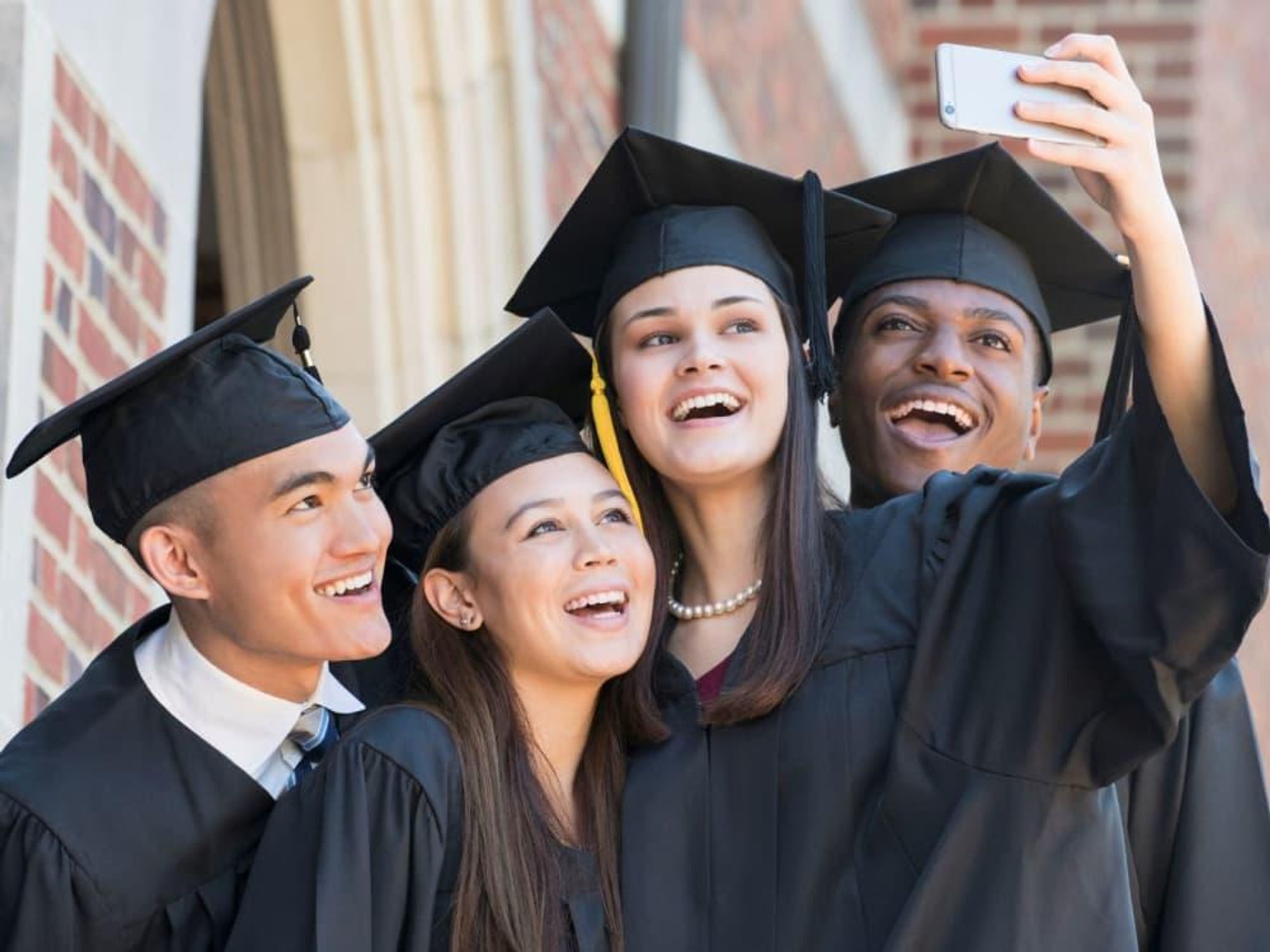 high school, graduation, selfie, teenagers