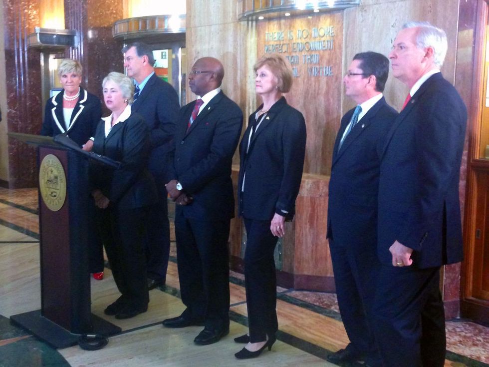 high-speed train rail Mayor Annise Parker and other mayors March 2014