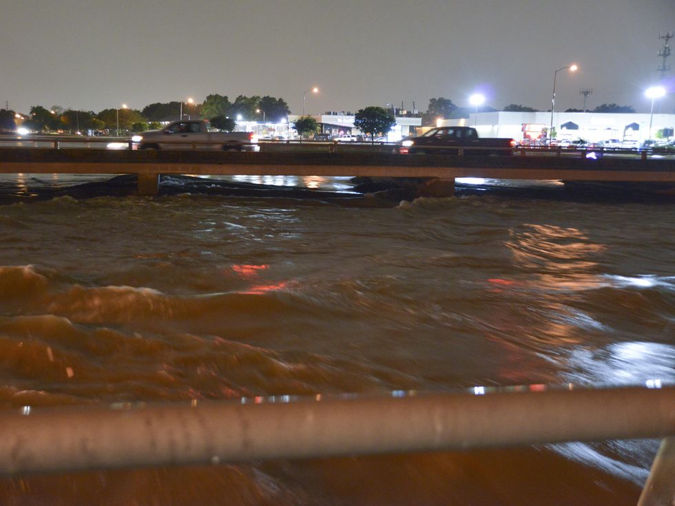 High Water at Braes Bayou at Chimney Rock in Houston on April 27, 2013