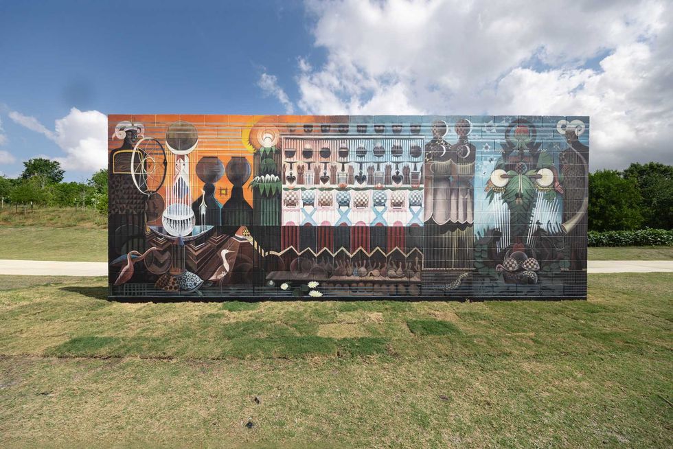 Hill at Sims park mural