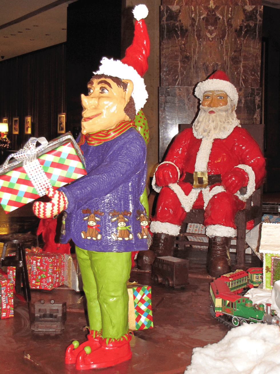 Hilton Americas chocolate Santa and elf