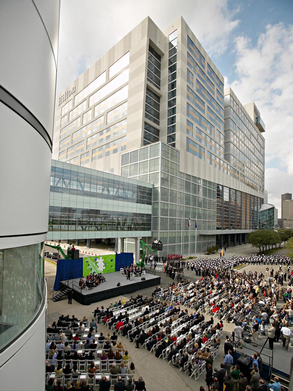 Hilton Americas-Houston anniversary celebration December 2013 Hilton GRB expansion opening ceremony 2003