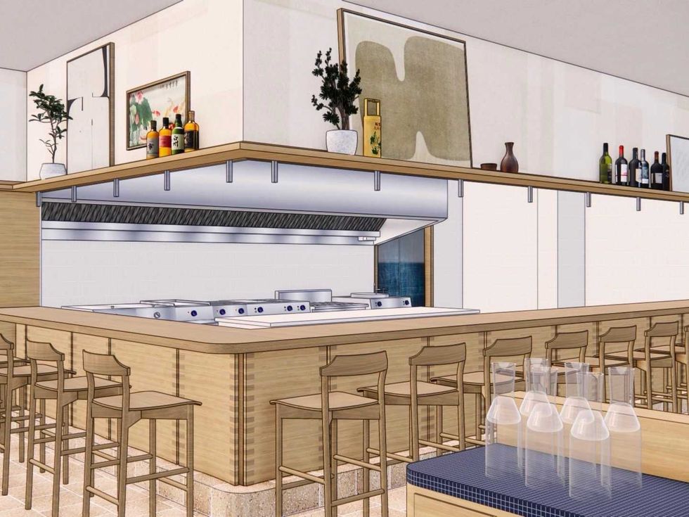 Himari restaurant Briargrove bar rendering