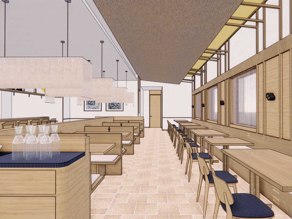 Himari restaurant Briargrove dining room rendering