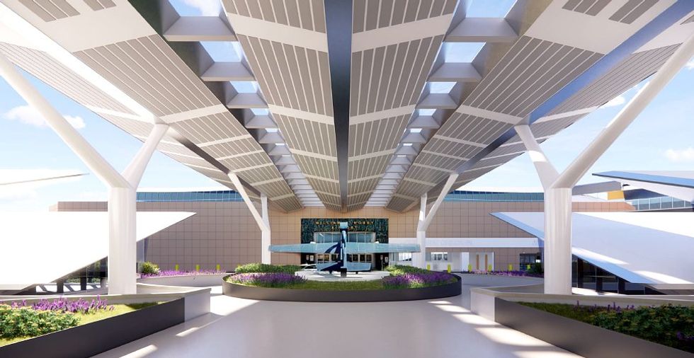 Hobby Airport overhead canopy terminal