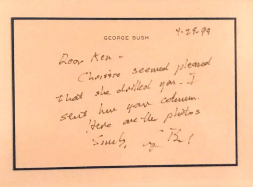 Hoffman President Bush handwritten note