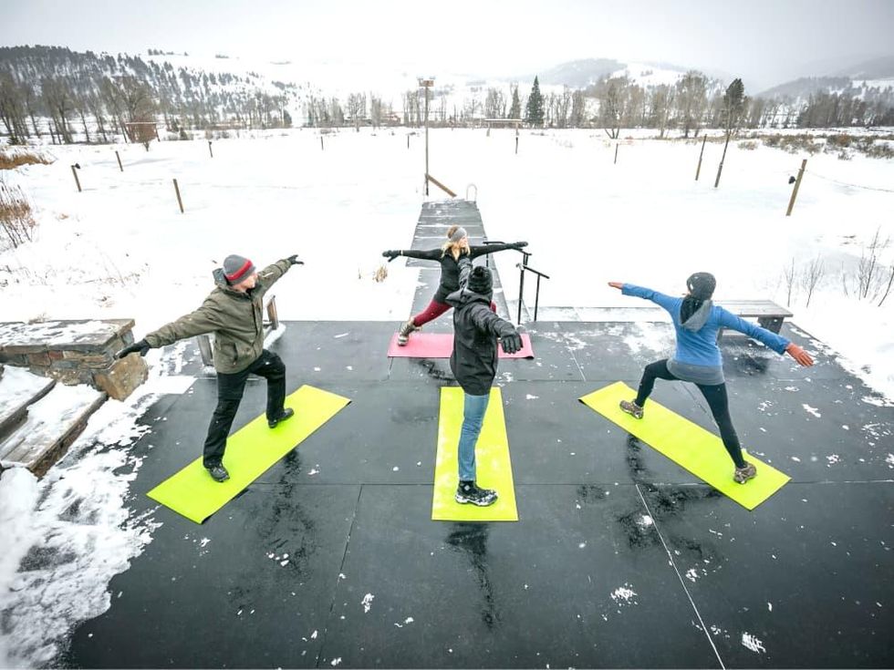 Hoffman - travel - snow yoga- Montana Ranch at Rock Creek