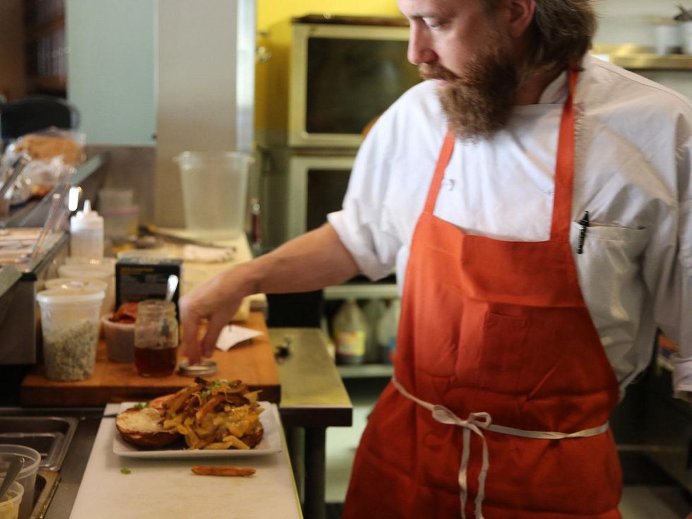 Hollister restaurant Houston July 2013 chef cook in kitchen