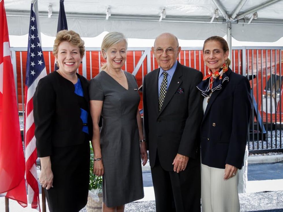 Holocaust Museum Houston rededication HMH Executive Director Kelly Z\u00fa\u00f1iga, Consul for the Kingdom of Denmark Anna Thomsen Holliday, Former Ambassador for the Kingdom of Denmark Ole Philipson, HMH Board Chair Gail Klein.