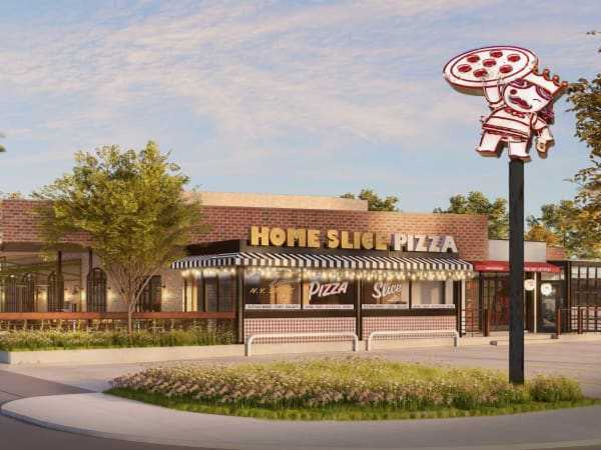 Home Slice Pizza Heights location rendering