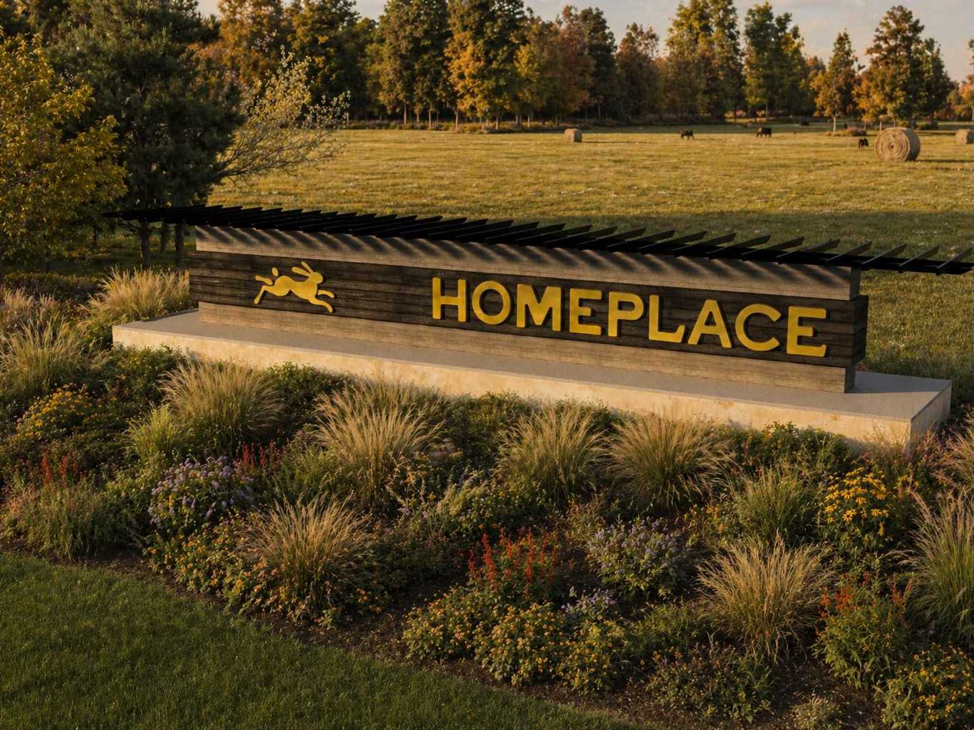 Homeplace housing development sign rendering