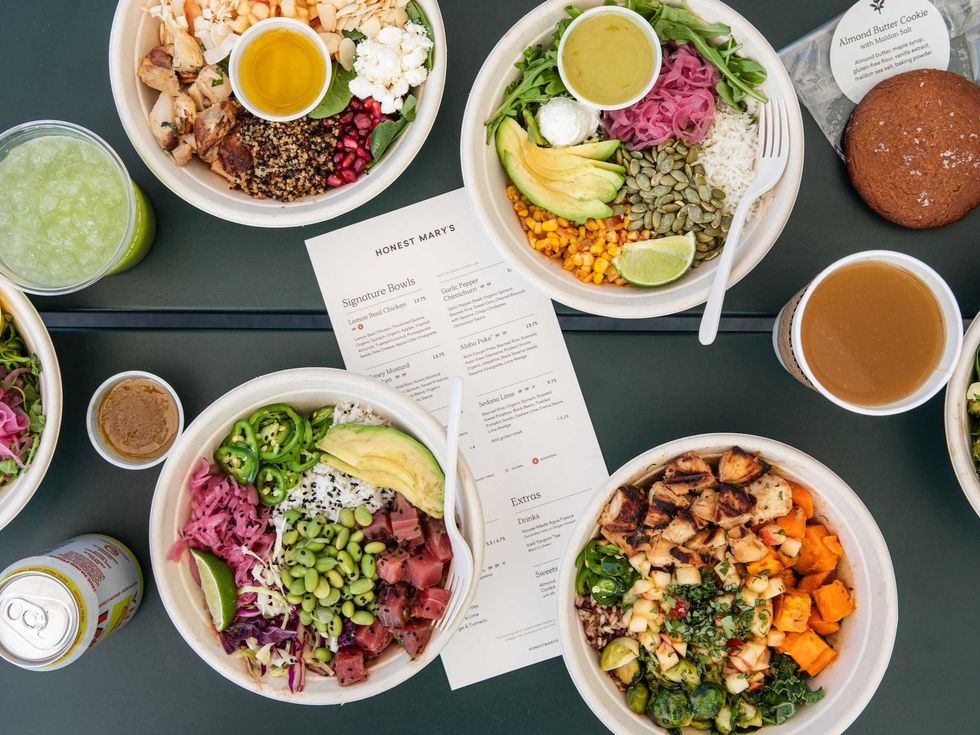 Honest Mary's restaurant food spread