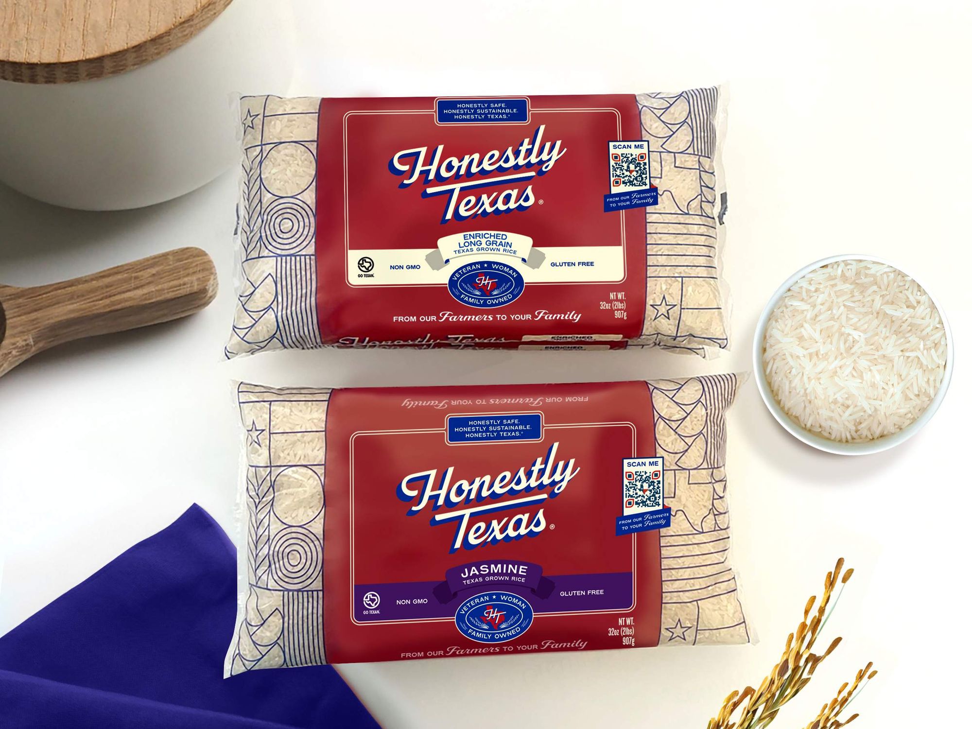 Honestly Texas rice bags