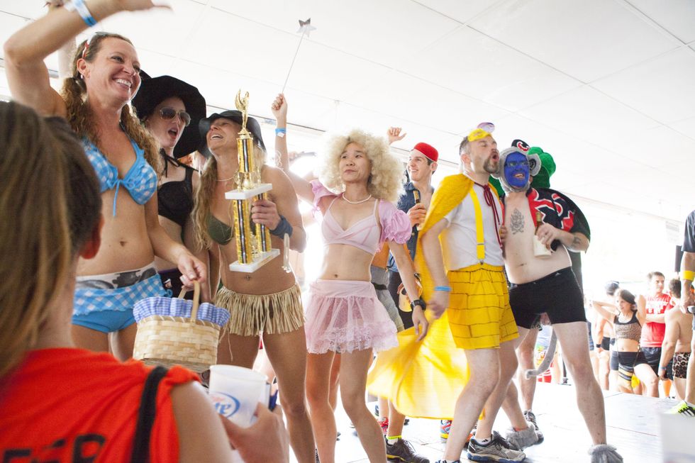 Hot Undies Run Costume contest second place June 2014