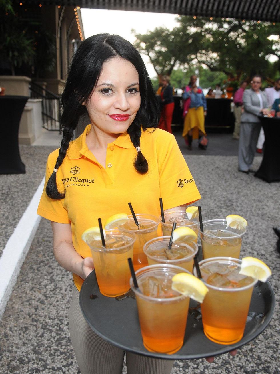 Hotel ZaZa Houston spring social April 2013 Server with cocktails