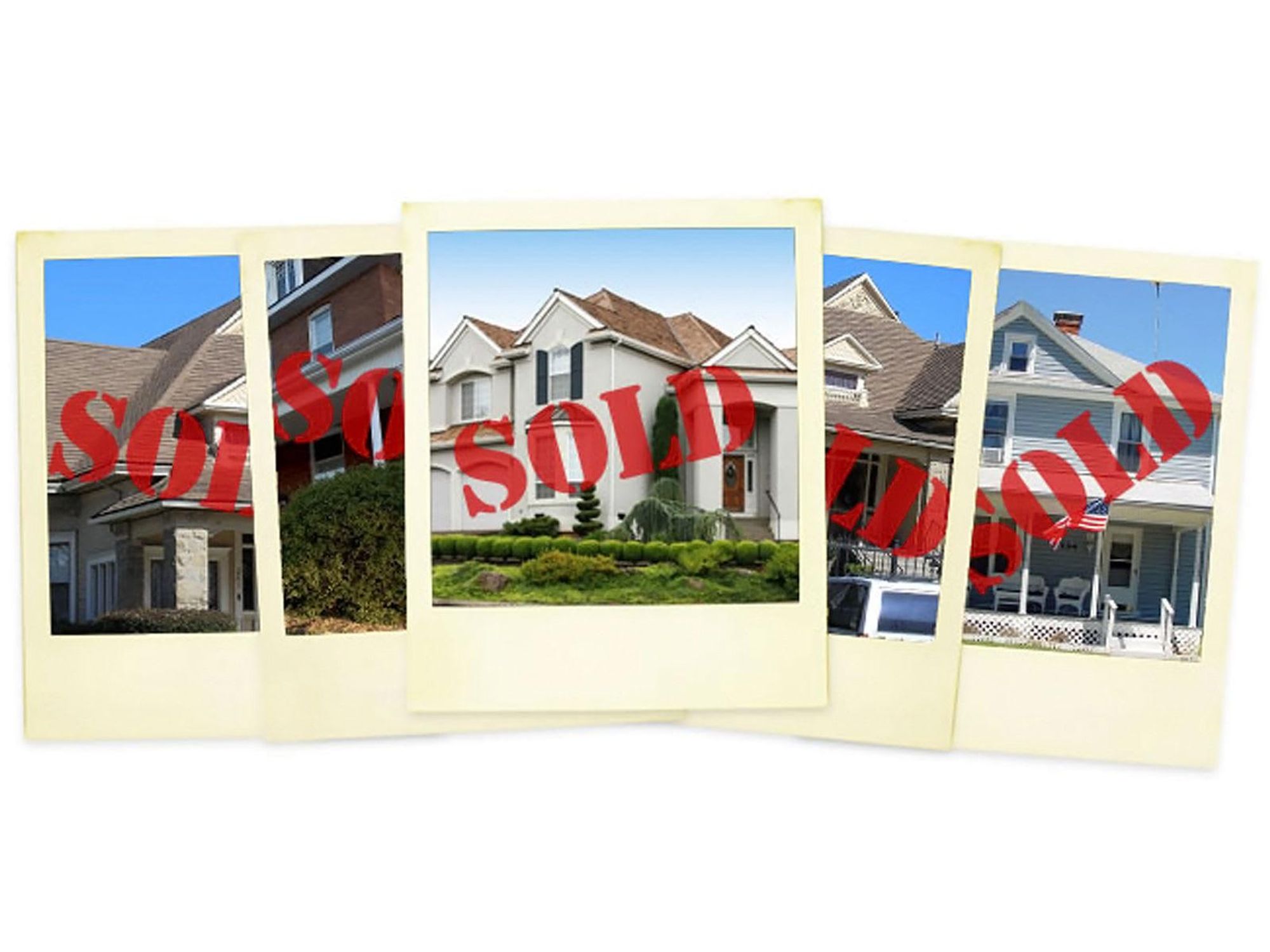 house photos with sold stamped across them