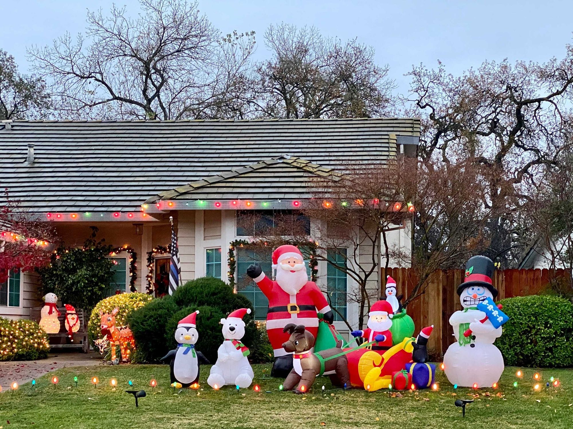 House with Christmas decorations